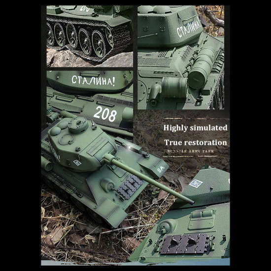 upgrade 1:16 soviet wwii t-34 rc tank model 2.4g military tank