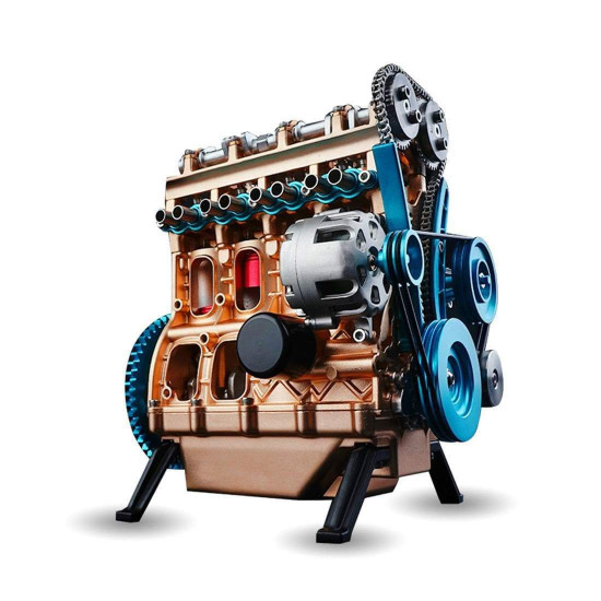 v4 car engine model full metal assembling four-cylinder building kits for researching industry studying/toy/gift