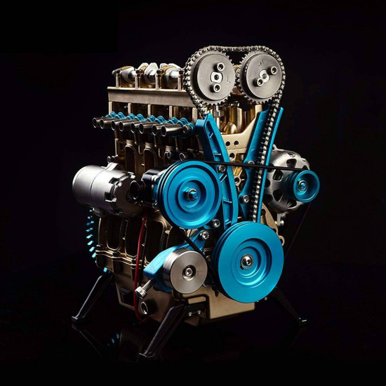 v4 car engine model full metal assembling four-cylinder building kits for researching industry studying/toy/gift