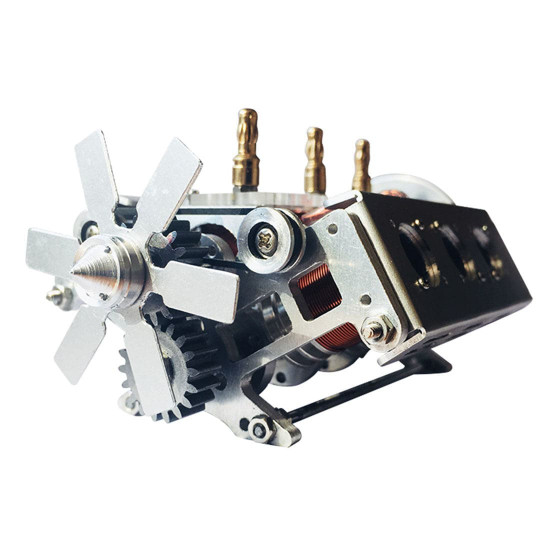 v6 electromagnetic motor engine model with hexagon fan for 1/10 model car teaching demonstration