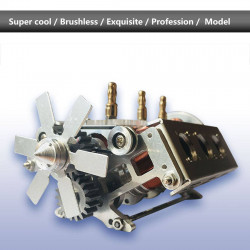 v6 electromagnetic motor engine model with hexagon fan for 1/10 model car teaching demonstration