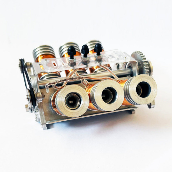 v6 solenoid engine brushless electromagnetic motor model engine