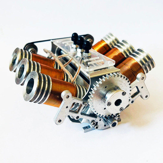 v6 solenoid engine brushless electromagnetic motor model engine