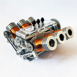 v6 solenoid engine brushless electromagnetic motor model engine