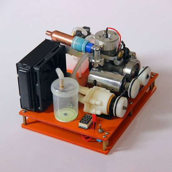 vx level 18 single cylinder 2-stroke methanol engine with water cooling radiator